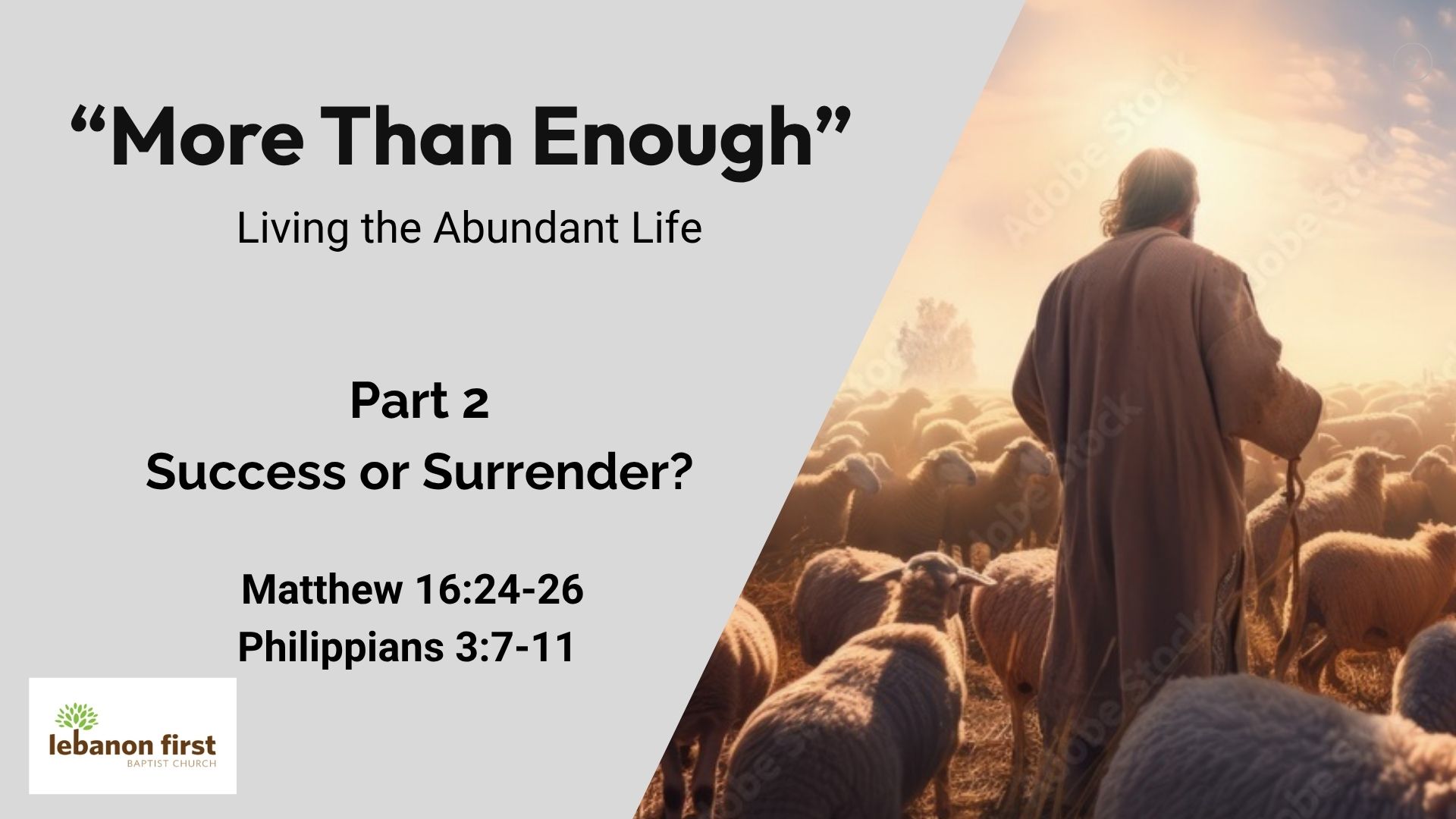 Jesus the Good Shepherd walking among a flock of Sheep